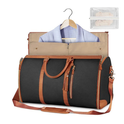 Stylish & Spacious Foldable PU Leather Duffel Bag for Women - Perfect for Travel & Business!